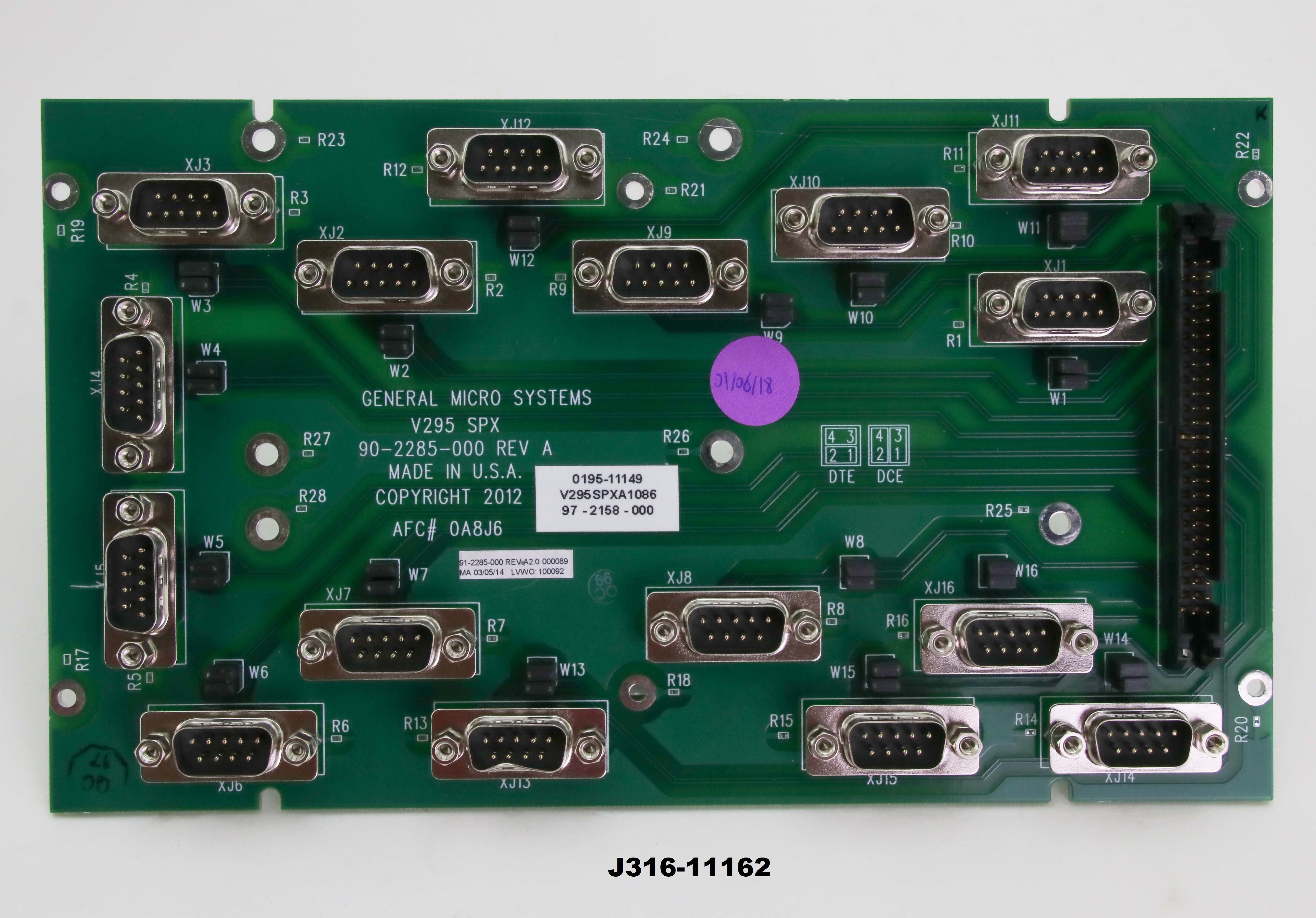 ^^① 11162 GENERAL MICRO SYSTEMS PCB, V295 SPX, 0195-11149 90-2285-000